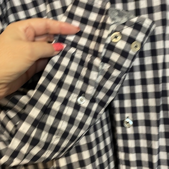 Tommy Bahama Michigan Logo Navy and White Casual Button Down Shirt - Picture 6 of 7